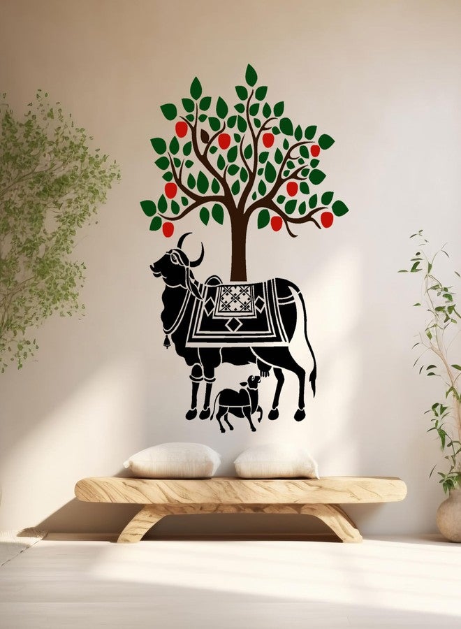 StenCart Combo of 2 Drum Warli Art & Kamdhenu Cow Stencils for Wall Painting DIY Reusable Wall Stencil Design for Wall Decoration (16x24 inch) -Pack of 2 - Image 4